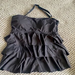 Black tiered, tankini top